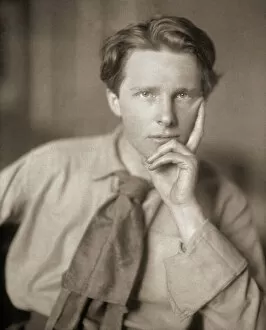 Seated Collection: RUPERT CHAWNER BROOKE (1887-1915). English poet. Photographed in 1913 by Sherril Schell