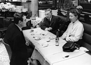 Cafe Collection: SARTRE & BEAUVOIR, 1964. French philosopher Jean-Paul Sartre