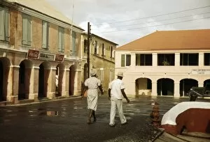 Christiansted Gallery: ST. CROIX, 1941. Street in a town in Christiansted, St