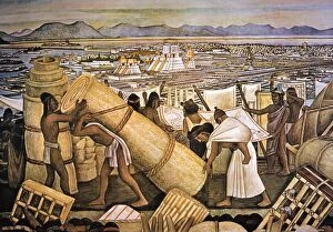 Mexico City Collection: TENOCHTITLAN (MEXICO CITY). Great Tenochtitlan / The Market: detail from Diego Riveras mural of
