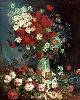 Dutch Gallery: VAN GOGH: STILL LIFE, 1886. Vincent Van Gogh: Still Life with poppies, cornflowers
