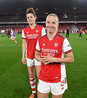 Arsenal Women's FA WSL Triumph: Beth Mead and Jennifer Beattie Celebrate Victory Over Tottenham Hotspur