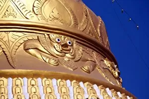 Gold stupa ot Shwegugyi Pagoda in Amarapura, Mandalay, Myanmar (Burma)