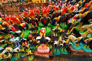 Temple of a Thousand Roosters, Wat Thammikarat, Ayutthaya, Thailand - 7 Jul 2017