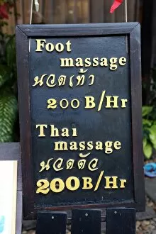 Thai massage and foot massage sign in Chiang Mai, Thailand