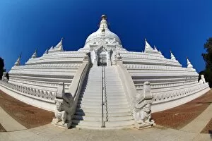 White stupa of Pahtodawgyi Pagoda in Amarapura, Mandalay, Myanmar (Burma)