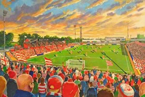 Soccer Collection: Belle Vue Stadium Fine Art - Doncaster Rovers Football Club