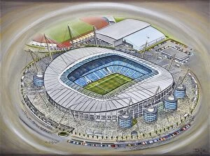 DJ Rogers Stadia Art Collection: Etihad Stadium Art - Manchester City