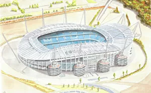 David Baldwin Art Collection: Football Stadium - Manchester City FC - The Ethiad Stadium