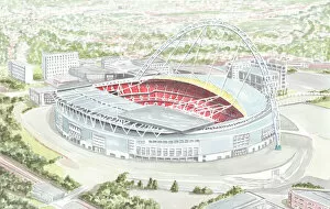 David Baldwin Art Collection: Football Stadium - National Stadium England - Wembley - London