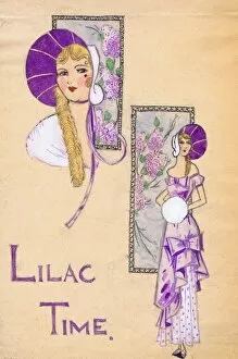 Art deco illustration for Lilac Time, 1920s