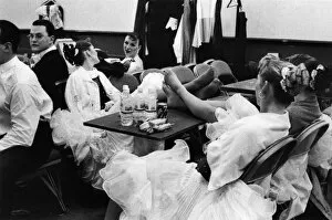 Ballroom dancers relaxing - Behind the scenes at Blackpool