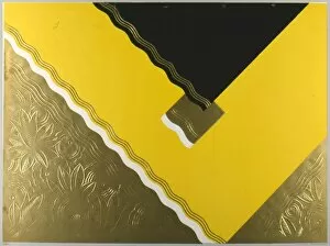 Black, gold and yellow abstract art deco design