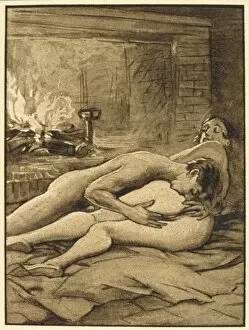 couple making love open fire