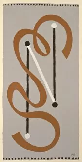 Grey and brown abstract art deco line design