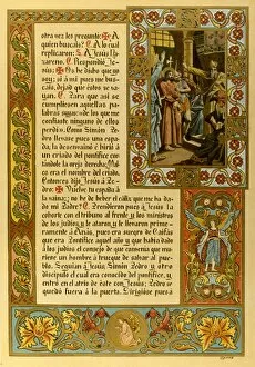 Illuminated page from a Spanish gospel