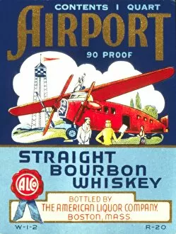 Label design for Airport Straight Bourbon Whiskey