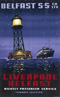 Poster for the Liverpool to Belfast passenger service