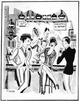 Sketch of the Bar Basque in Biarritz, 1920s