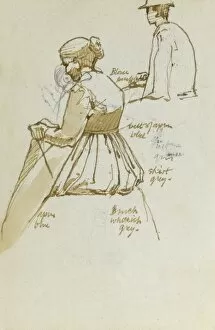 Sketch of seated woman