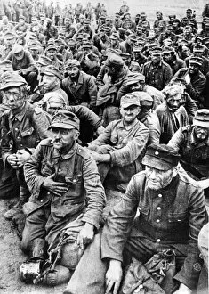 1940s Gallery: Hitlerite soldiers of the 1944 variety ready for transportation into a prisoners camp in soviet