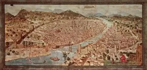 River Collection: Map of Florence known as Della Catena Map of Florence, Attributed to Francesco di Lorenzo
