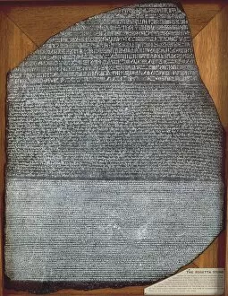 Rosetta Stone Collection: Rosetta Stone, with an inscription in three scripts: Egyptian hieroglyphs