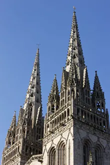 <b class=qtipBold><figcaption>Saint-Corentin cathedral spires</figcaption></b><br>Saint-Corentin cathedral spires, Quimper<br><em>© Godong/UIG</em> Saint-Corentin cathedral spires