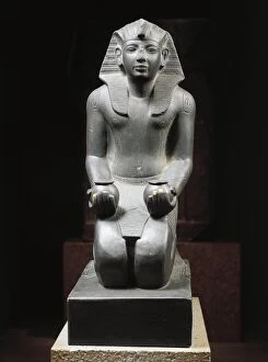 Ancient Egyptian Culture Collection: Schist statue of Ramses IV, circa 1165 B. C