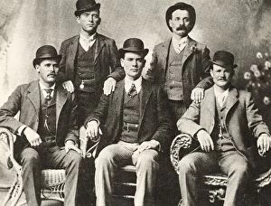 Seated Collection: The Wild Bunch, 1901, gang of American outlaws, bank and train robbers, led by Butch Cassidy