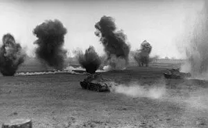 1940s Gallery: World war 2, 2nd ukrainian front, soviet t-34 tanks attacking german defenses on the right bank of