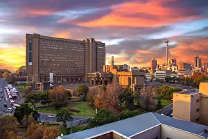 Sunset View of City Council Building and Hillbrow Tower (JG Strijdom Tower), Johannesburg, Gauteng, South Africa Sunset View of City Council Building and Hillbrow Tower (JG Strijdom Tower), Johannesburg, Gauteng, South Africa