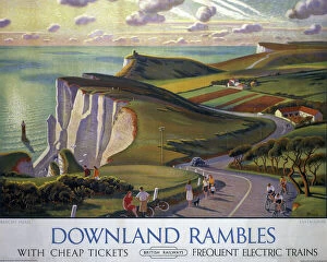 Coast Gallery: Downland Rambles, BR poster, 1950s