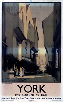 Street Scenes Collection: The Shambles, York, LNER poster, c 1930s
