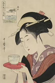 Style Gallery: Antique Japanese Woodblock, woman serving tea
