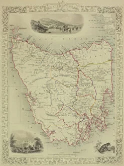 Intricate Gallery: Antique map of Tasmania