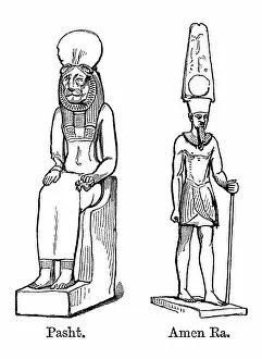 Ancient Egyptian Culture Gallery: Bastet and Amen Ra