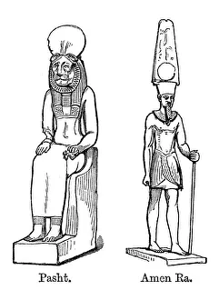 Ancient Egyptian Culture Gallery: Bastet and Amen Ra