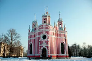Four People Gallery: Chesme Church in winter at Saint Petersburg Russia