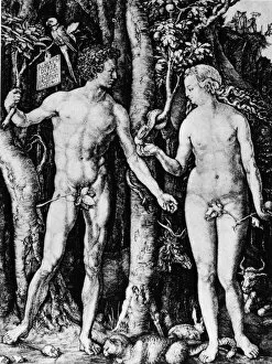 Engraving Of Adam And Eve