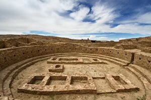 Indian Architecture Gallery: Great Kiva at Pueblo Bonito Ruin, Chaco Culture National Historic Park, New Mexico