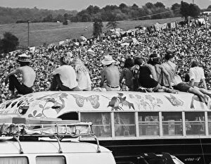 Crowd Collection: Hippy Bus at the Woodstock Music Festival 1969