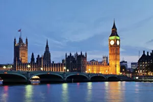 Government Gallery: Houses of Parliament, Big Ben, Westminster Bridge, Thames, London, England, United Kingdom
