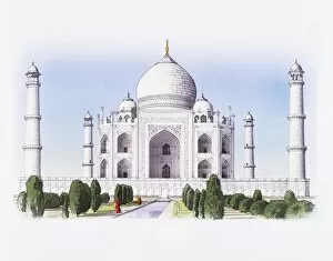 Tourist Attractions Gallery: India, Agra, Taj Mahal, facade of mausoleum