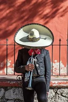 Musical Instrument Collection: Man with trumpet from Mariachi group, Mexico