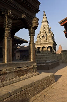 Durbar Square Gallery: Ornate stone monuments at temple