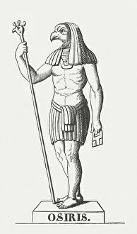 Egypt Collection: Osiris, Egyptian god of the afterlife, wood engraving, published 1878