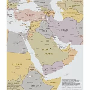 Egypt Collection: Political map of The Middle East