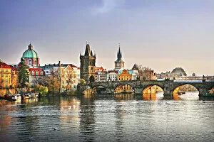 Church Collection: Prague Bridge over the Vltava River