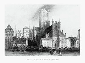 St. Nicholasa┬Ç┬Ö Church in Ghent, Belgium Circa 1887